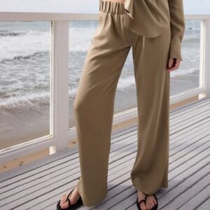 AYR The Voila Pull-on Heavyweight Silk Crepe Sz S in Teak